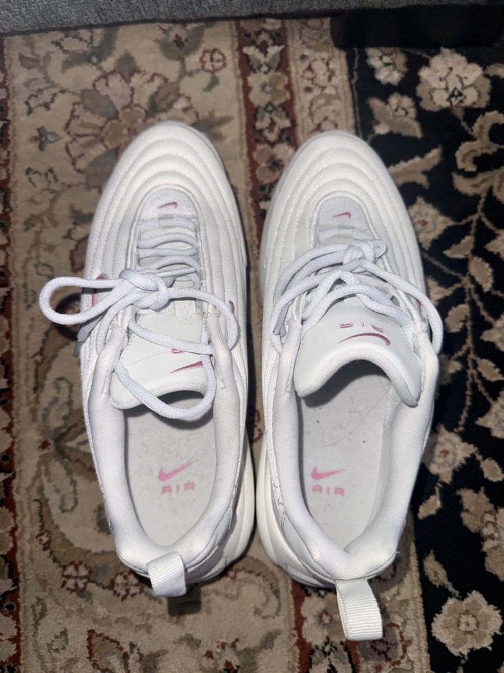 Nike White Sneakers with Pink Swoosh Accents -NWOT